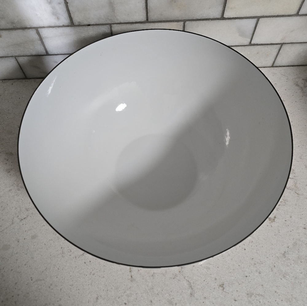 Vtg. Cathrineholm 11" Seafoam Stripe Enamel Bowl - Picture 7 of 11